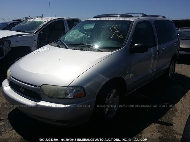 4N2XN11T9XD826215 - 1999 NISSAN QUEST SE/GLE/GXE SILVER photo 2