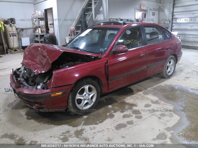 KMHDN56D75U143615 - 2005 HYUNDAI ELANTRA GLS/GT RED photo 2