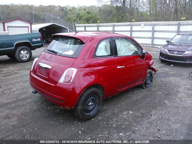 3C3CFFAR6ET169823 - 2014 FIAT 500 POP RED photo 4