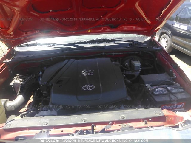 5TEUU42N06Z160474 - 2006 TOYOTA TACOMA ACCESS CAB Կարմիր լուսանկար 10
