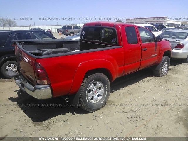5TEUU42N06Z160474 - 2006 TOYOTA TACOMA ACCESS CAB Կարմիր լուսանկար 4