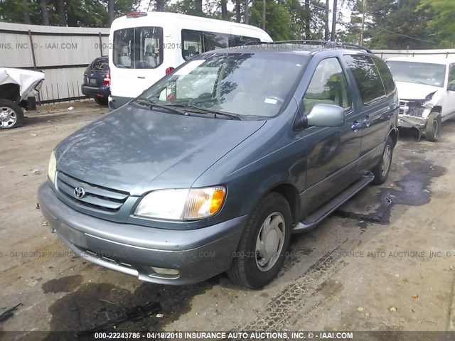 4T3ZF13C81U391073 - 2001 TOYOTA SIENNA LE/XLE BLUE photo 2