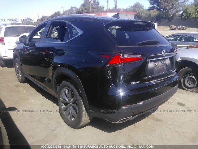 JTJYARBZ9F2003702 - 2015 LEXUS NX 200T BLACK photo 3