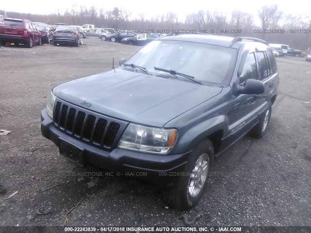 1J4GW48S42C266532 - 2002 JEEP GRAND CHEROKEE LAREDO GREEN photo 2