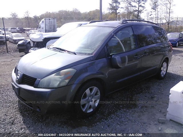 5N1BV28U55N107886 - 2005 NISSAN QUEST S/SE/SL GRAY photo 2