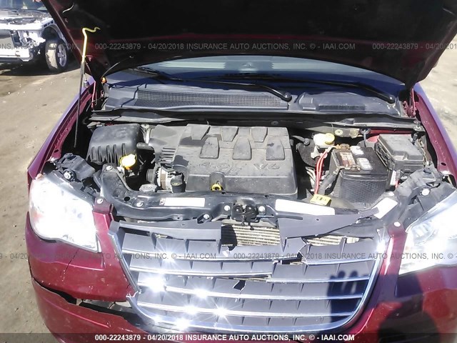 2A4RR8DX6AR330374 - 2010 CHRYSLER TOWN & COUNTRY TOURING PLUS RED photo 10