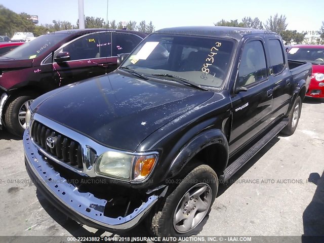 5TEHN72NX2Z893478 - 2002 TOYOTA TACOMA DOUBLE CAB შავი ფოტო 2