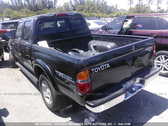 5TEHN72NX2Z893478 - 2002 TOYOTA TACOMA DOUBLE CAB BLACK photo 3