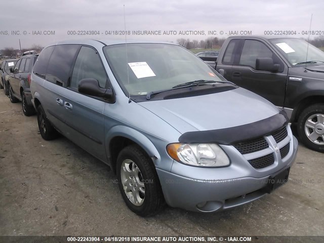 2D4GP44L33R273615 - 2003 DODGE GRAND CARAVAN SPORT Light Blue photo 1