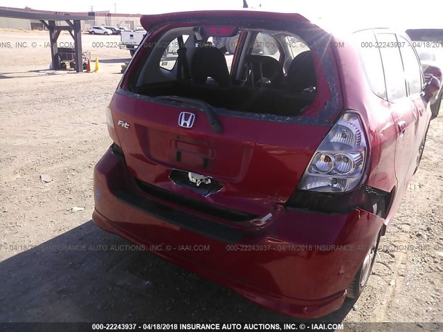 JHMGD37607S052661 - 2007 HONDA FIT S RED photo 6