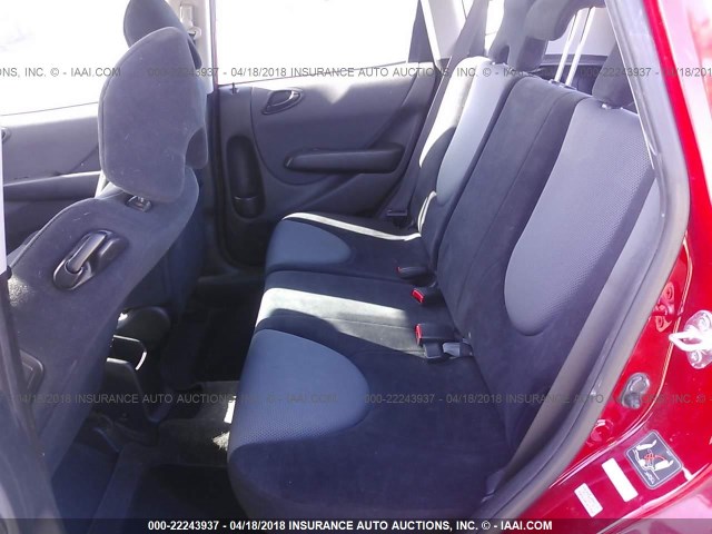 JHMGD37607S052661 - 2007 HONDA FIT S RED photo 8