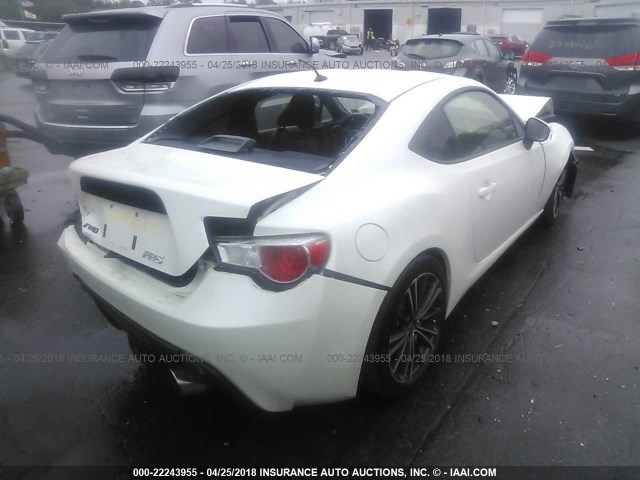 JF1ZNAA18E8709862 - 2014 TOYOTA SCION FR-S WHITE photo 4