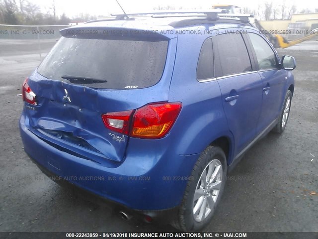 4A4AR4AU8FE050099 - 2015 MITSUBISHI OUTLANDER SPORT SE/GT BLUE photo 4