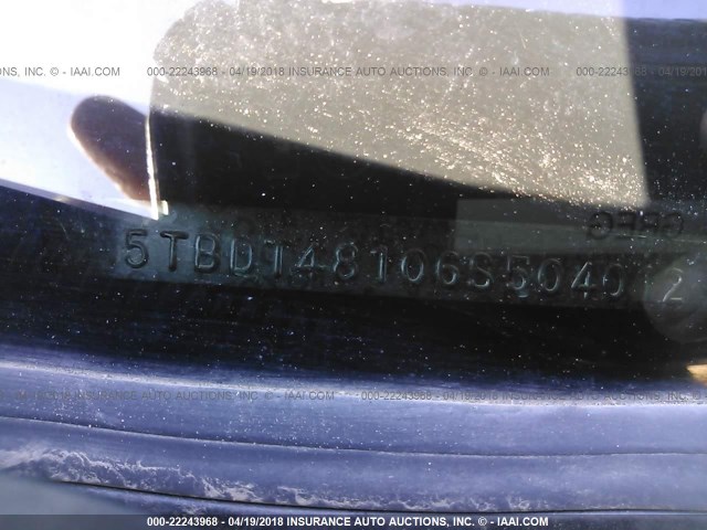 5TBDT48106S504012 - 2006 TOYOTA TUNDRA DOUBLE CAB LIMITED შავი ფოტო 9