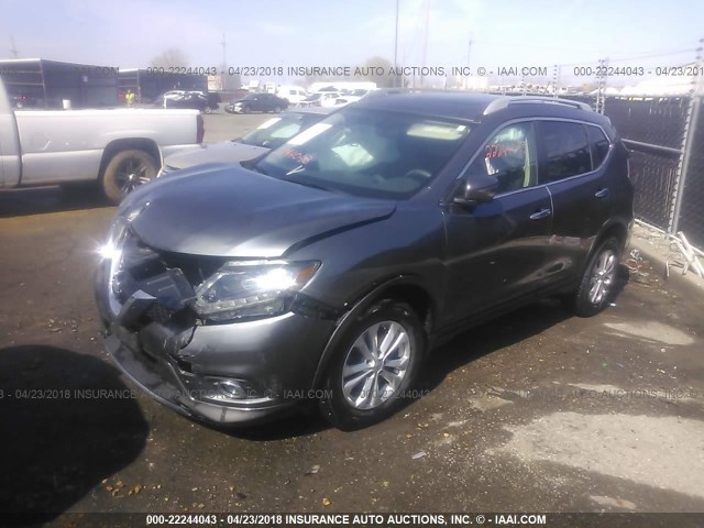 5N1AT2MV4FC908760 - 2015 NISSAN ROGUE S/SL/SV GRAY photo 2