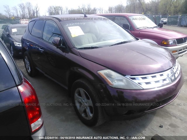 JN8AZ08W05W442837 - 2005 NISSAN MURANO SL/SE/S BURGUNDY photo 1