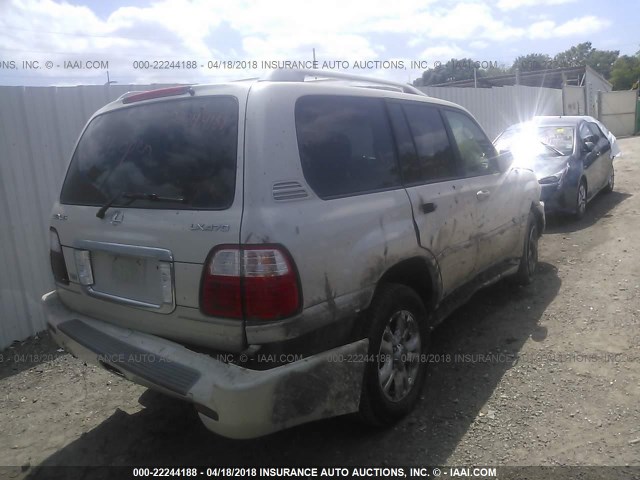 JTJHT00W843538428 - 2004 LEXUS LX 470 CREAM photo 4