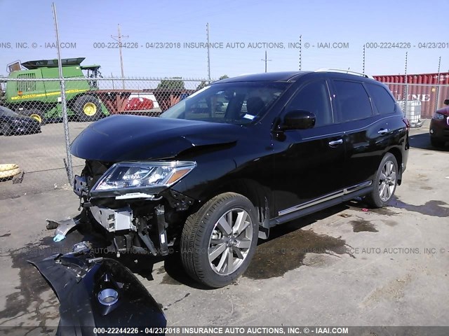 5N1AR2MN9FC630498 - 2015 NISSAN PATHFINDER S/SV/SL/PLATINUM 黑色 照片 2