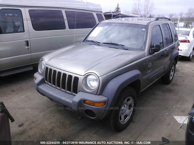 1J4GL48K74W321095 - 2004 JEEP LIBERTY SPORT GOLD photo 2