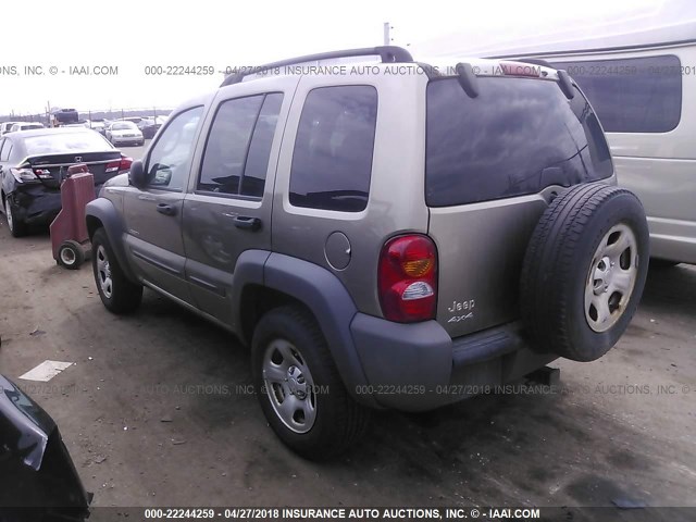 1J4GL48K74W321095 - 2004 JEEP LIBERTY SPORT 金色 照片 3