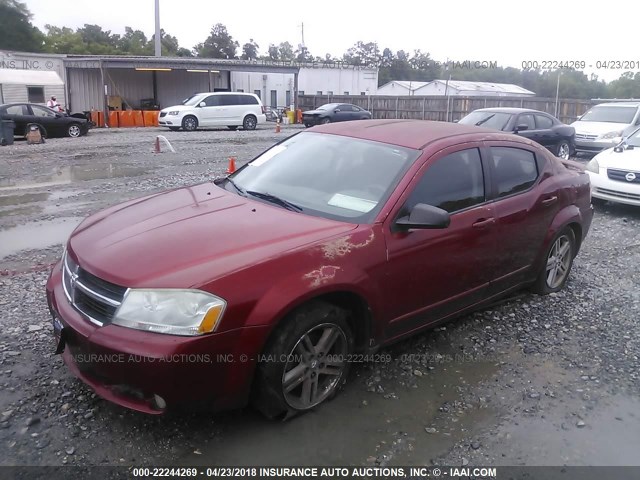 1B3LC56K98N155057 - 2008 DODGE AVENGER SXT RED photo 2