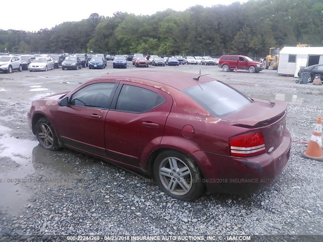 1B3LC56K98N155057 - 2008 DODGE AVENGER SXT RED photo 3