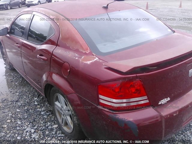 1B3LC56K98N155057 - 2008 DODGE AVENGER SXT RED photo 6