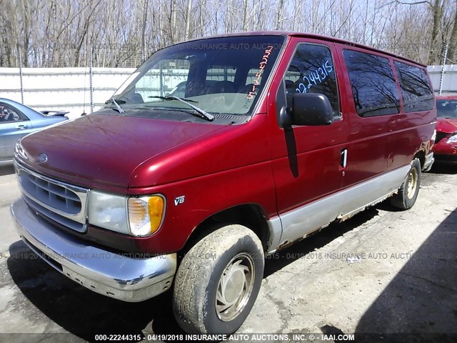 1FMRE11L0WHB90007 - 1998 FORD ECONOLINE E150 RED photo 2