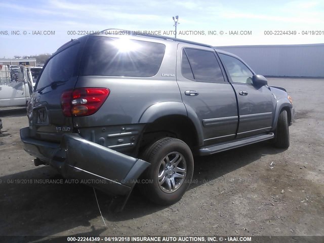 5TDBT48A14S214731 - 2004 TOYOTA SEQUOIA LIMITED GRAY photo 4