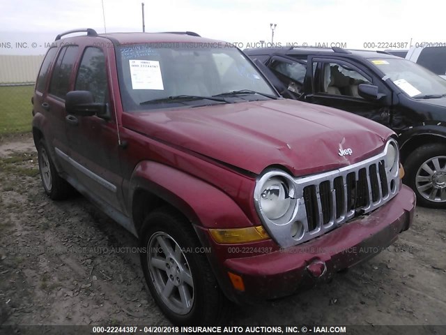 1J4GL58K67W716220 - 2007 JEEP LIBERTY LIMITED RED photo 1