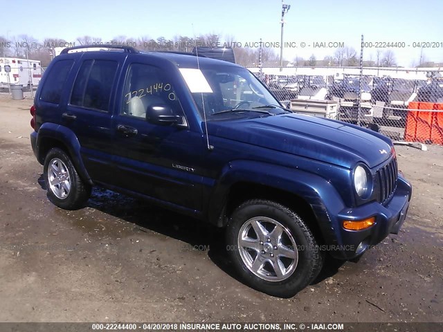 1J4GL58K04W106387 - 2004 JEEP LIBERTY LIMITED BLUE photo 1