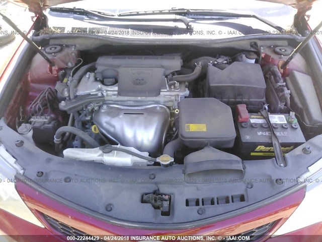 4T1BF1FK4CU566788 - 2012 TOYOTA CAMRY SE/LE/XLE MAROON photo 10