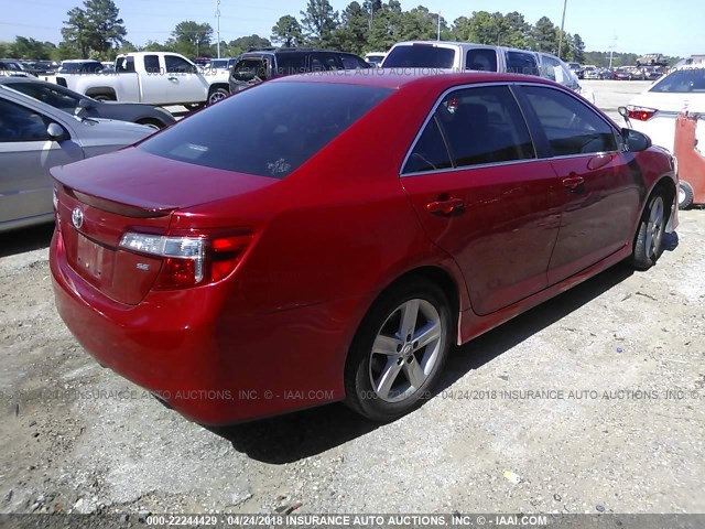 4T1BF1FK4CU566788 - 2012 TOYOTA CAMRY SE/LE/XLE MAROON photo 4
