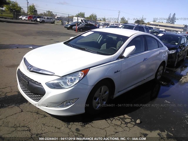 KMHEC4A44CA029128 - 2012 HYUNDAI SONATA HYBRID WHITE photo 2