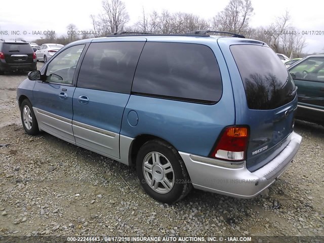 2FMZA53462BA65254 - 2002 FORD WINDSTAR SEL BLUE photo 3