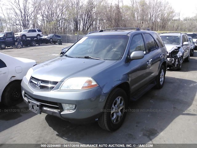 2HNYD18631H534199 - 2001 ACURA MDX TOURING GRAY photo 2