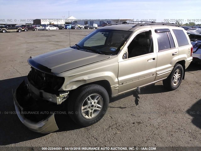 1J4GW58N81C692478 - 2001 JEEP GRAND CHEROKEE LIMITED GOLD photo 2