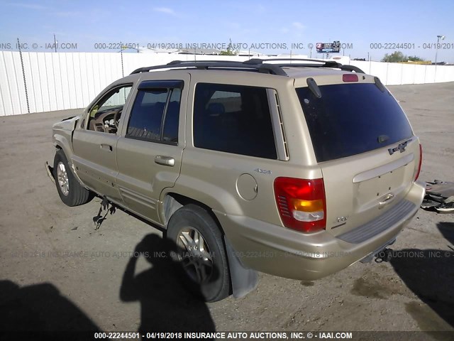 1J4GW58N81C692478 - 2001 JEEP GRAND CHEROKEE LIMITED GOLD photo 3