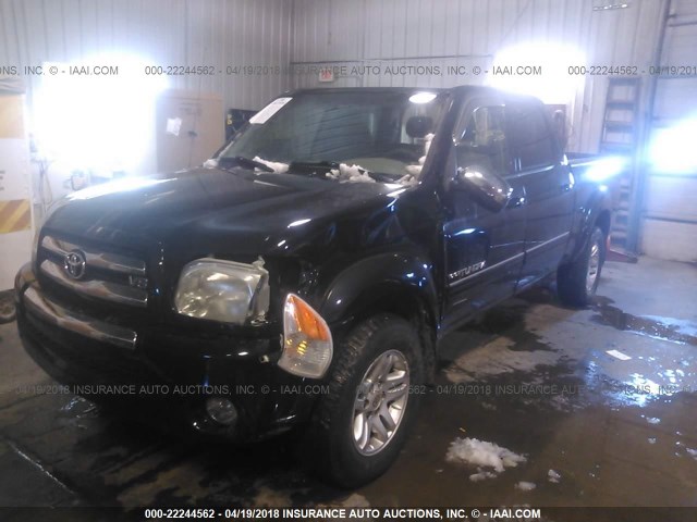 5TBDT44146S542302 - 2006 TOYOTA TUNDRA DOUBLE CAB SR5 BLACK photo 2