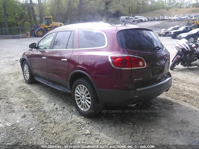 5GAKVBED4BJ347959 - 2011 BUICK ENCLAVE CXL MAROON photo 3