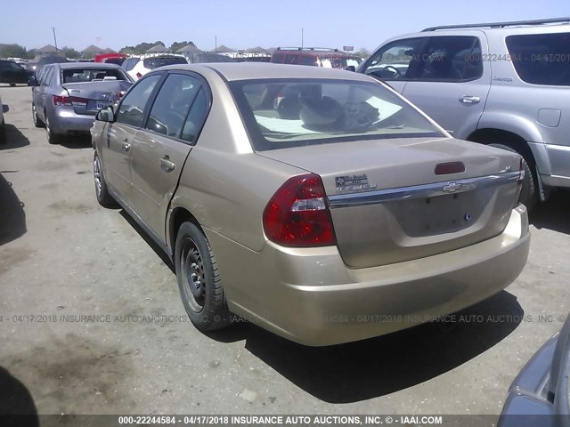 1G1ZS51F06F148150 - 2006 CHEVROLET MALIBU LS 金色 照片 3