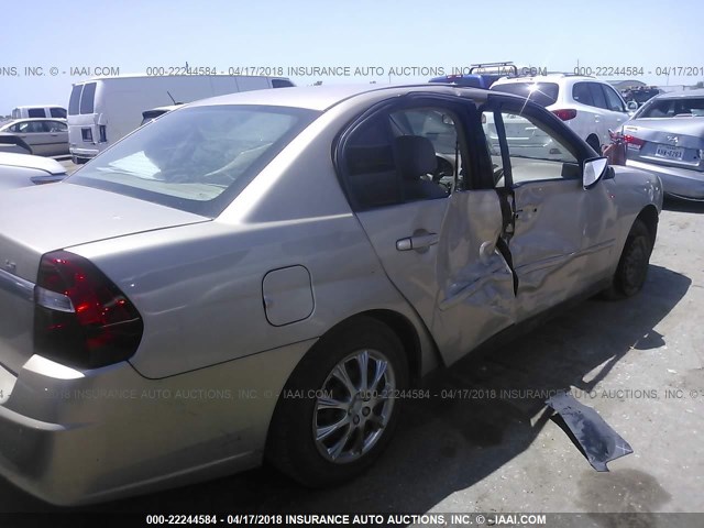 1G1ZS51F06F148150 - 2006 CHEVROLET MALIBU LS 金色 照片 6