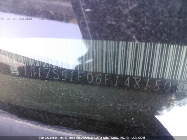 1G1ZS51F06F148150 - 2006 CHEVROLET MALIBU LS 金色 照片 9