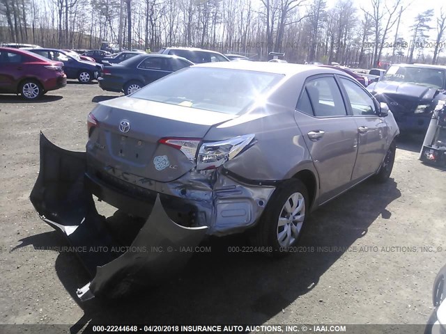 2T1BURHE3EC190097 - 2014 TOYOTA COROLLA L/LE/LE PLS/PRM/S/S PLS GRAY photo 4