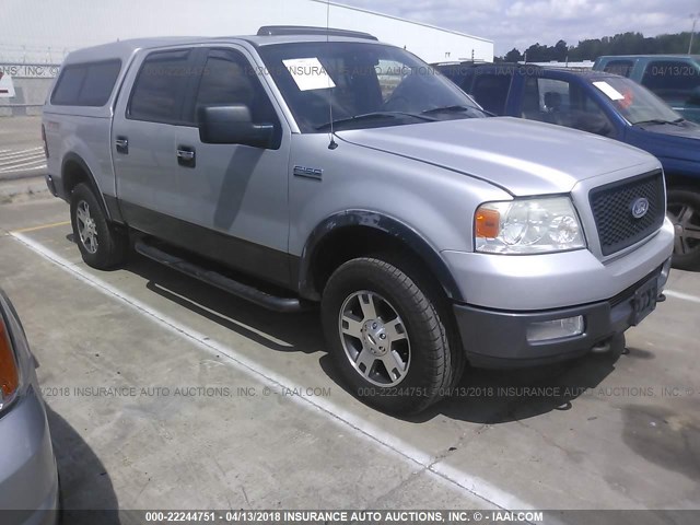 1FTPW14585FA93542 - 2005 FORD F150 SUPERCREW SILVER photo 1