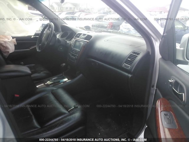 2HNYD18225H542698 - 2005 ACURA MDX SILVER photo 5