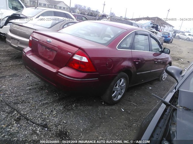 1FAFP241X5G106772 - 2005 FORD FIVE HUNDRED SEL RED photo 4