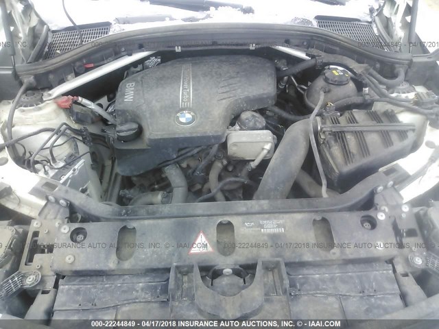 5UXWX9C56E0D42756 - 2014 BMW X3 XDRIVE28I WHITE photo 10