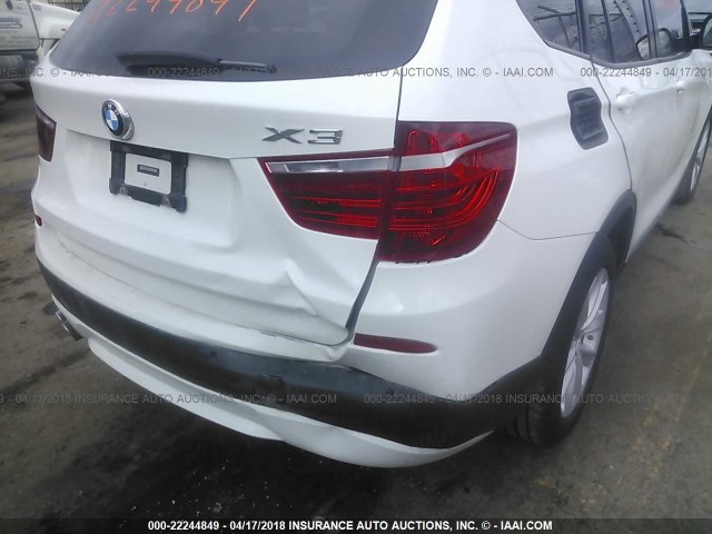 5UXWX9C56E0D42756 - 2014 BMW X3 XDRIVE28I WHITE photo 6