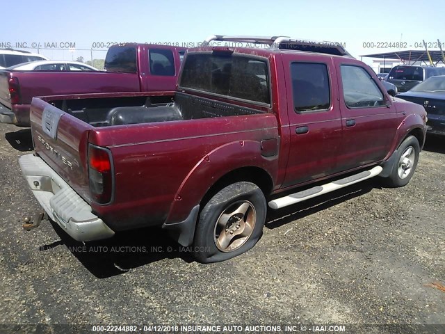 1N6ED27T61C399631 - 2001 NISSAN FRONTIER CREW CAB XE/CREW CAB SE MAROON photo 4